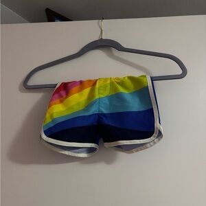 Rainbow Stripe Running Shorts - Multicolor